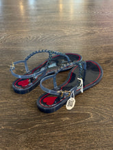 Carica l'immagine nel visualizzatore di Gallery, MENGHI SANDALO INFRADITO SWAROVSKI DEEP (BLU)