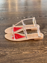 Carica l'immagine nel visualizzatore di Gallery, MENGHI SANDALO STILE ROMANO SWAROVSKI AVORIO