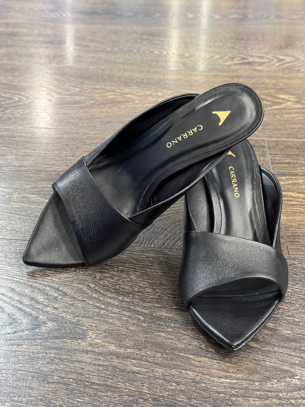 CARRANO MULE PELLE NERA TC 6 CM