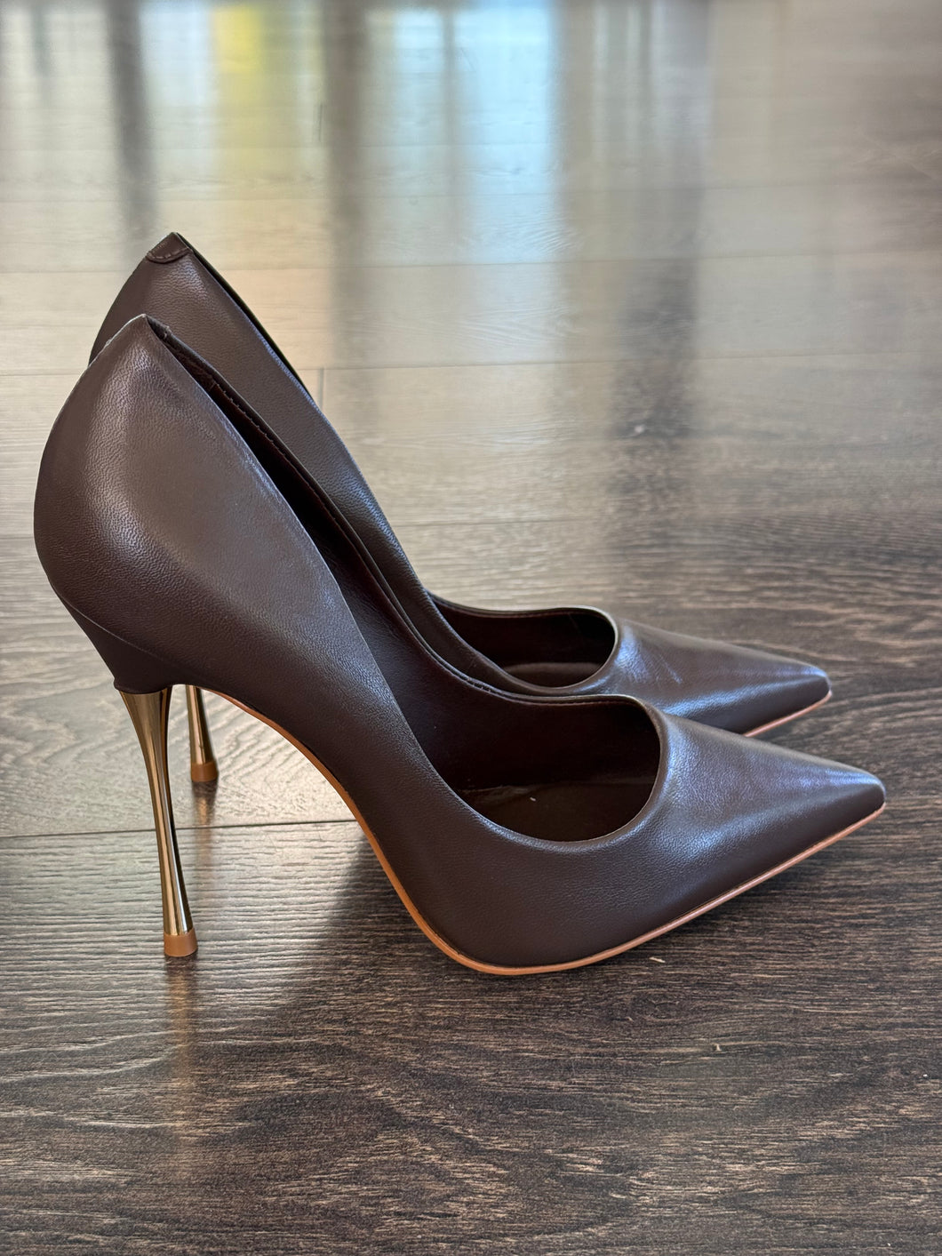 CARRANO DECOLLETE IN PELLE TESTA DI MORO TACCO 10,5CM  IN ACCIAIO