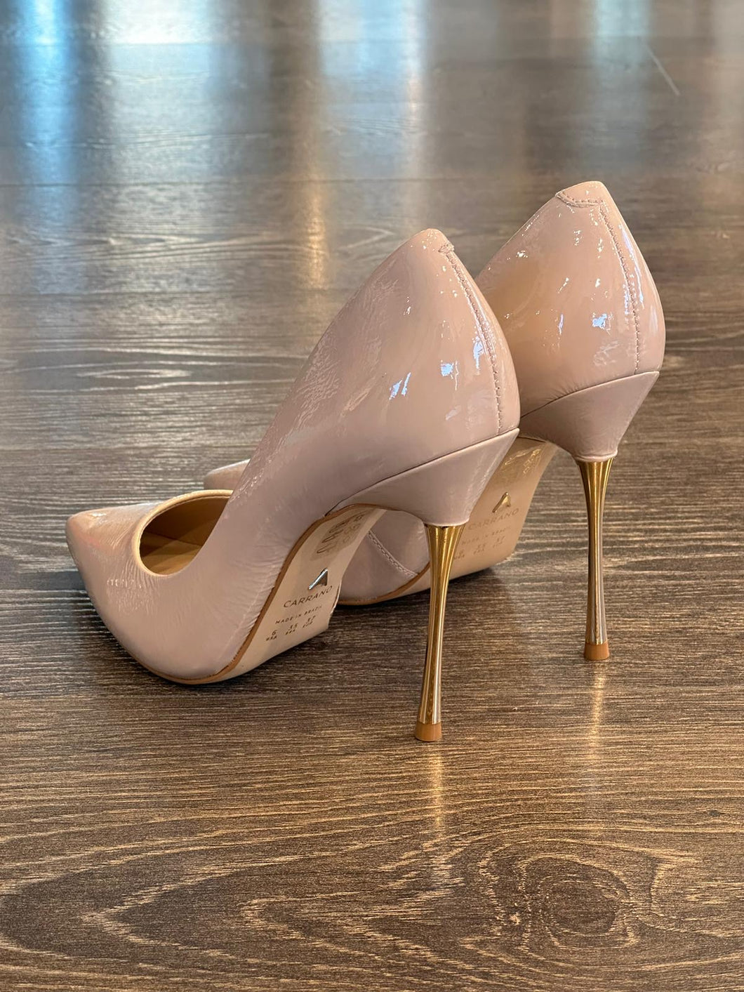 CARRANO DECOLLETE IN MORBIDA VERNICE NUDE TACCO 10,5CM  IN ACCIAIO