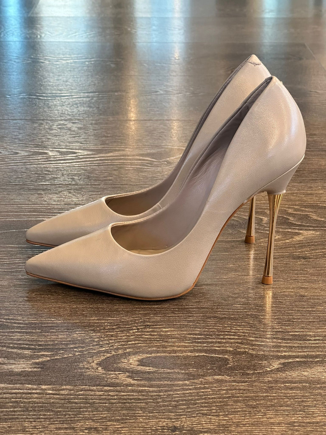 CARRANO DECOLLETE IN PELLE GRIGIA TACCO 10,5CM  IN ACCIAIO