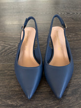 Carica l&#39;immagine nel visualizzatore di Gallery, FRANCESCO MILANO SLINGBACK IN PELLE BLU TACCO 4,5 CM

