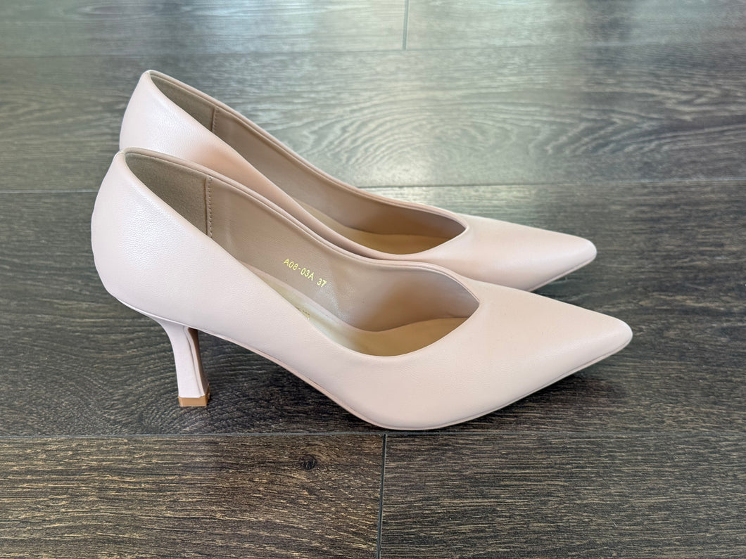 FRANCESCO MILANO DECOLLETE' PELLE CIPRIA SCOLLO CUORE  TACCO 8CM