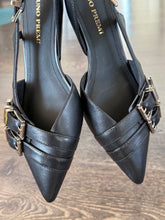 Carica l'immagine nel visualizzatore di Gallery, BRUNO PREMI SLINGBACK IN PELLE NERA TACCO 3 CM FIBBIE
