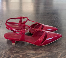 Carica l'immagine nel visualizzatore di Gallery, BRUNO PREMI SLINGBACK IN VERNICE ROSSA TACCO 3 CM
