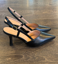 Carica l'immagine nel visualizzatore di Gallery, FRANCESCO MILANO SLINGBACK IN PELLE NERA  TACCO 8 CM
