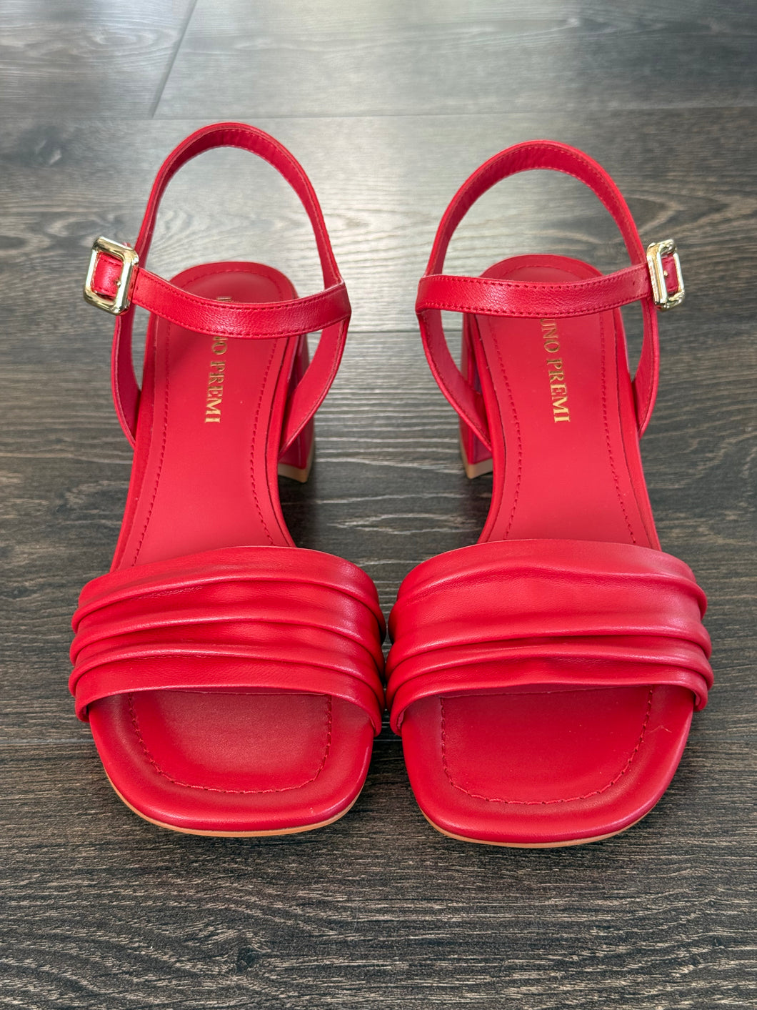 BRUNO PREMI SANDALO IN PELLE ROSSA TC 5 CM