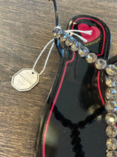 Carica l'immagine nel visualizzatore di Gallery, MENGHI SANDALO INFRADITO SWAROVSKI NERO
