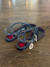 Carica l&#39;immagine nel visualizzatore di Gallery, MENGHI SANDALO INFRADITO SWAROVSKI DEEP (BLU)
