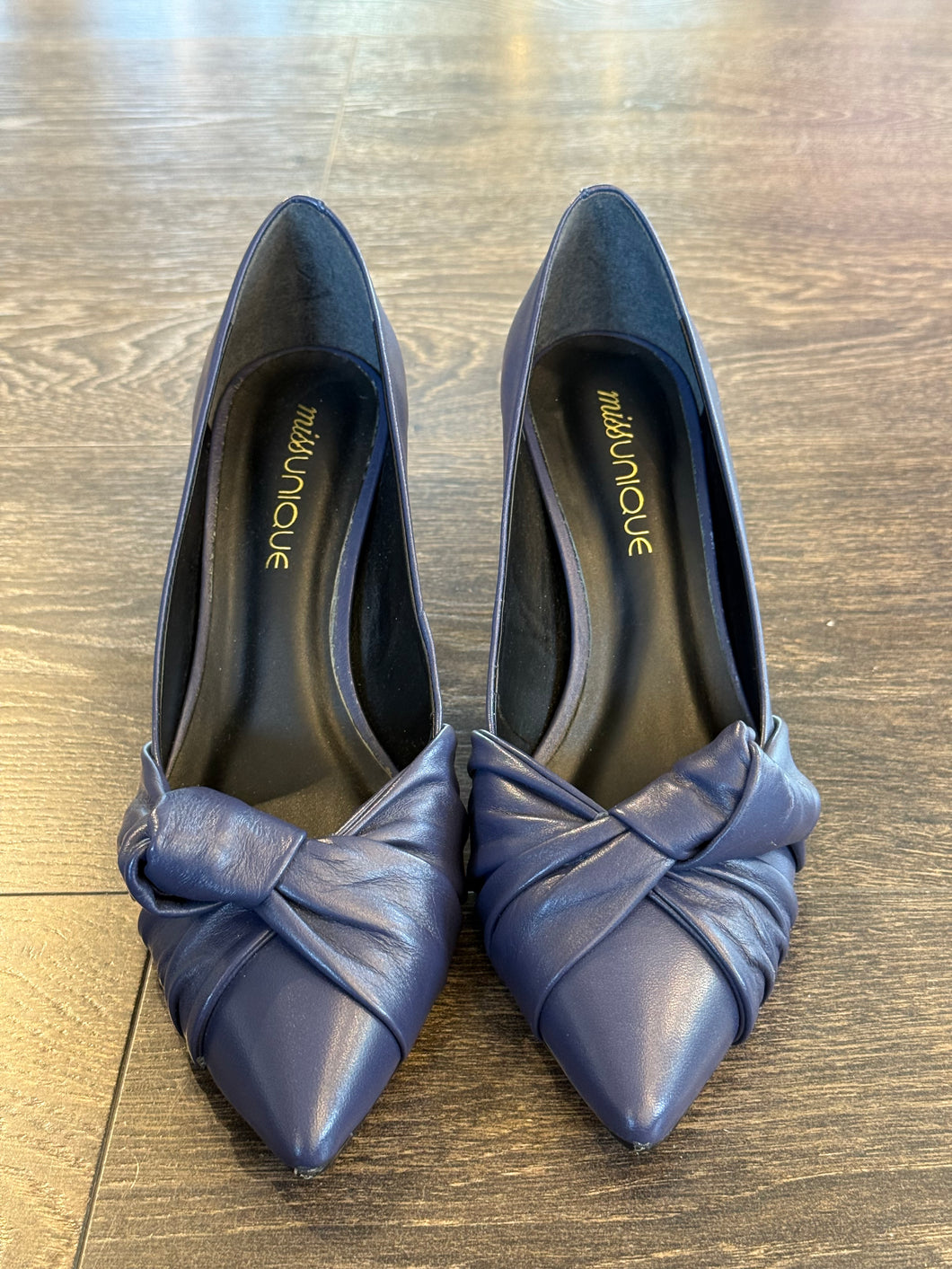 MISS UNIQUE DECOLLETE' IN PELLE BLU TC 7 NODO