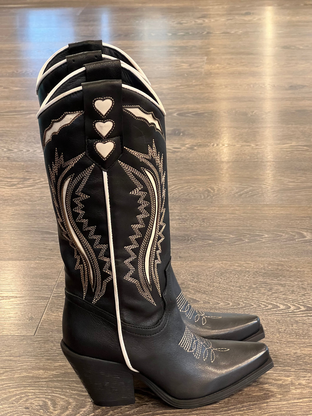 ZOE STIVALE TEXANO NERO RICAMO TC 8,5