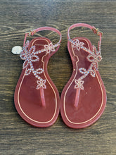 Carica l'immagine nel visualizzatore di Gallery, MENGHI SANDALO INFRADITO CUPCAKR "CAVIGLIERA" IN GOMMA CON SWAROVSKI MADE IN ITALY
