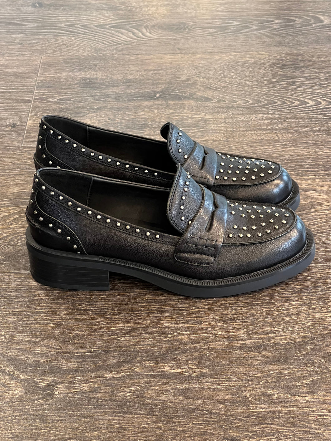 BRUNO PREMI MOCASSINO IN PELLE NERA CON MICRO BORCHIE
