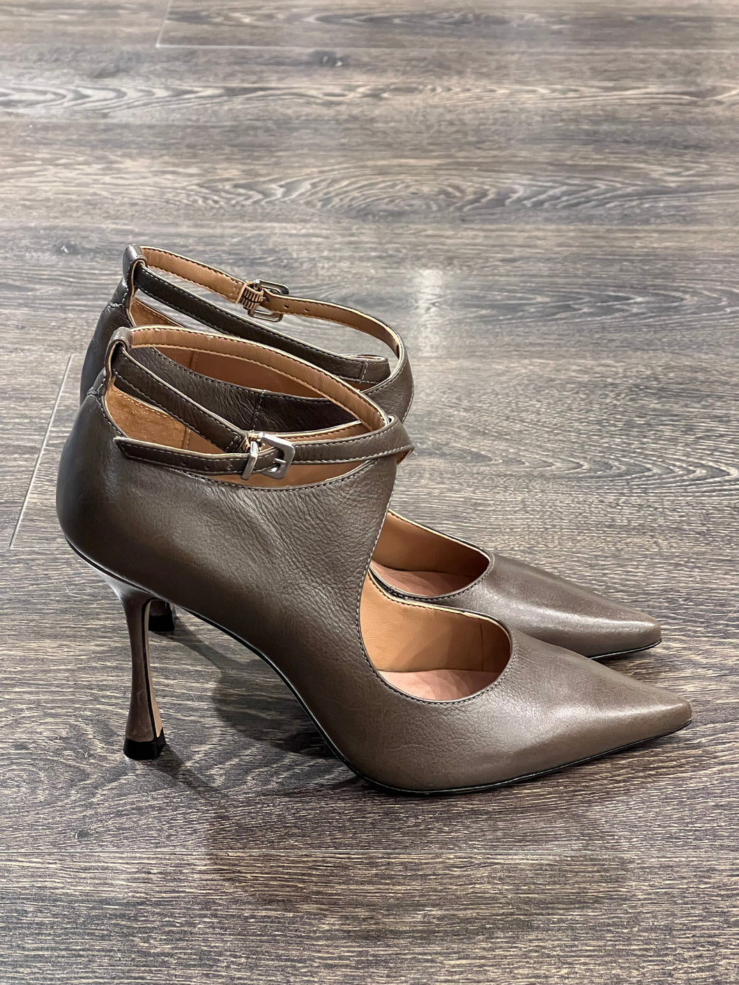 VICENZA DECOLLETE' GREY TACCO 9CM