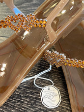 Carica l&#39;immagine nel visualizzatore di Gallery, MENGHI SANDALO INFRADITO SWAROVSKI  CUORI MOKA (marrone)
