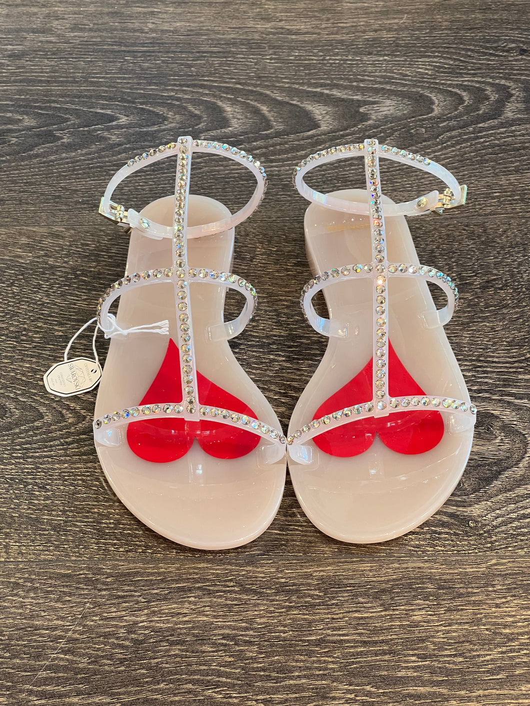 MENGHI SANDALO STILE ROMANO  SWAROVSKI  AVORIO
