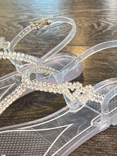Carica l&#39;immagine nel visualizzatore di Gallery, MENGHI SANDALO INFRADITO SWAROVSKI  CUORI CRISTALLO
