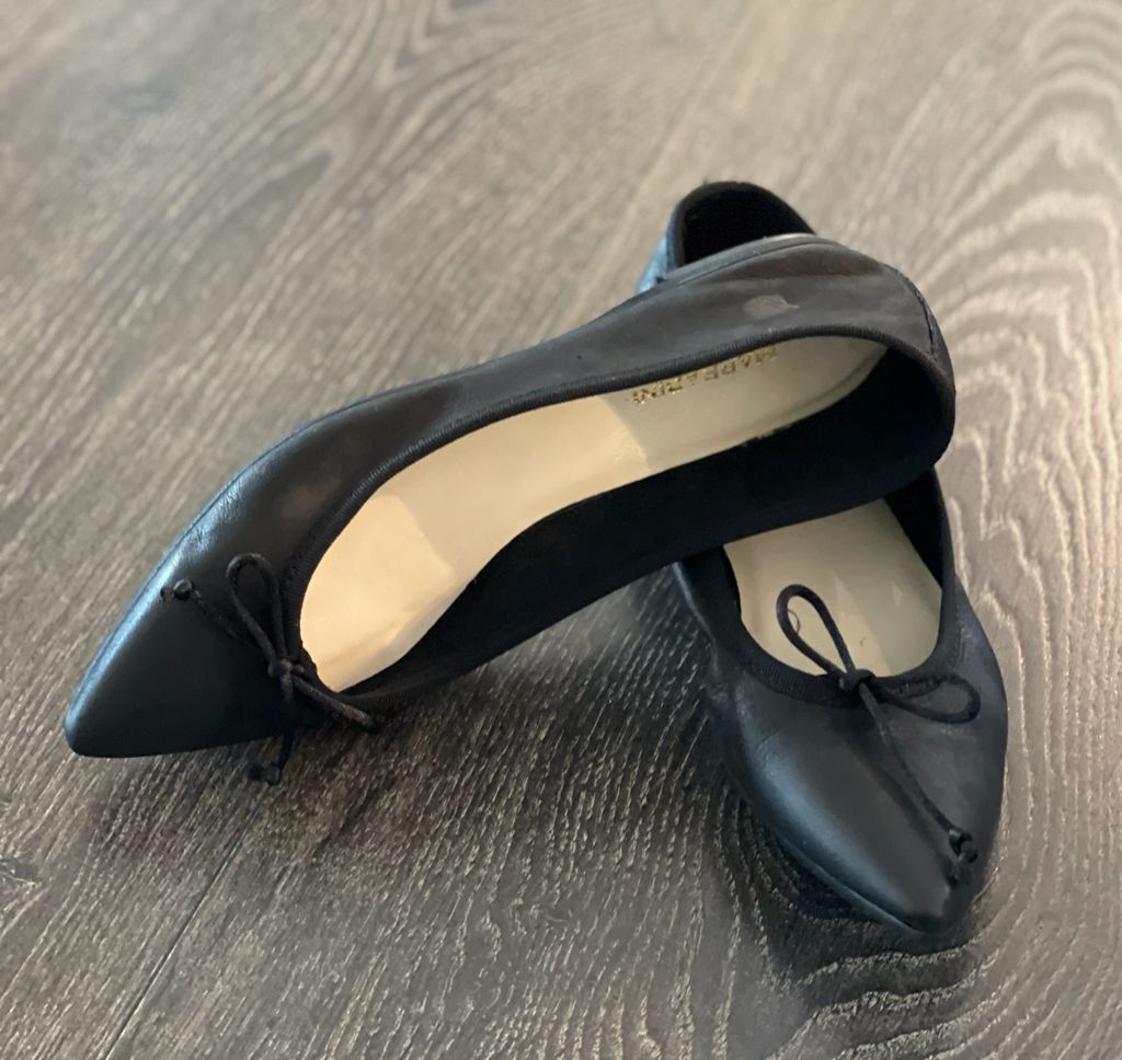 MARRADINI BALLERINA IN NAPPA NERA A PUNTA