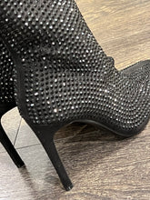 Carica l&#39;immagine nel visualizzatore di Gallery, FRANCESCO MILANO TRONCHETTO IN STRASS NERO TACCO A SPILLO
