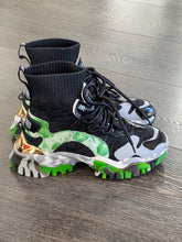 Carica l&#39;immagine nel visualizzatore di Gallery, CLJD SNEAKER CALZINO NERO - VERDE
