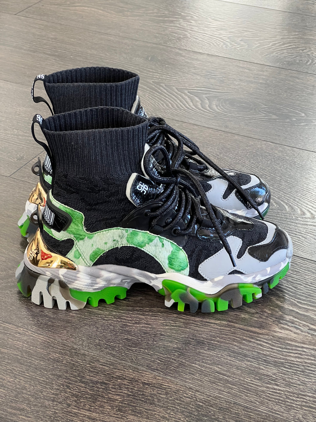 CLJD SNEAKER CALZINO NERO - VERDE