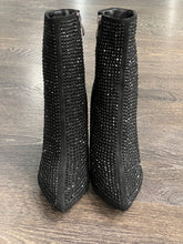 Carica l&#39;immagine nel visualizzatore di Gallery, FRANCESCO MILANO TRONCHETTO IN STRASS NERO TACCO A SPILLO
