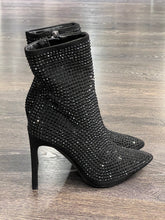 Carica l&#39;immagine nel visualizzatore di Gallery, FRANCESCO MILANO TRONCHETTO IN STRASS NERO TACCO A SPILLO
