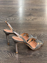 Carica l&#39;immagine nel visualizzatore di Gallery, VICENZA SANDALO INCROCIO PELLE INOX FIBBIA STRASS TACCO 8,5 CM
