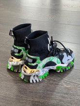 Carica l&#39;immagine nel visualizzatore di Gallery, CLJD SNEAKER CALZINO NERO - VERDE
