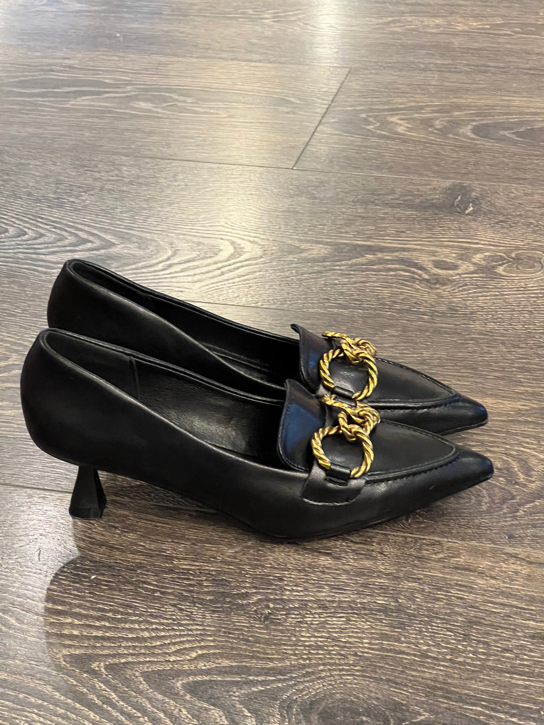 FRANCESCO MILANO DECOLLETE' IN PELLE NERA TC 4 CM CON ACCESSORIO